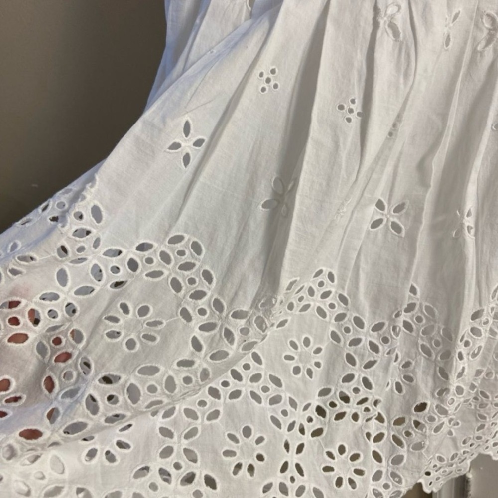 LOFT White Eyelet corset Mini Dress Sz 16 New - Picture 7 of 9